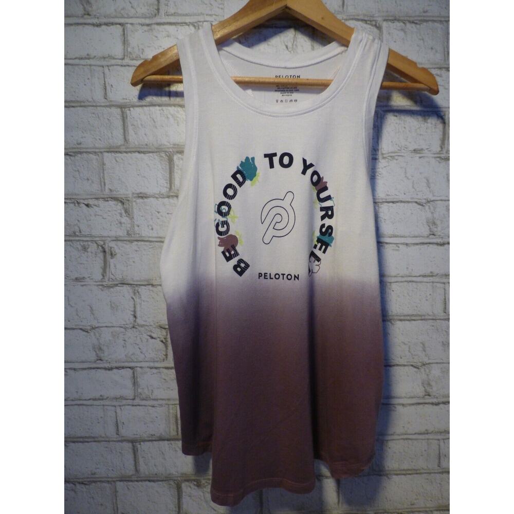 Peloton Purple White Ombre Racer Sleeveless Tank Top Small NEW